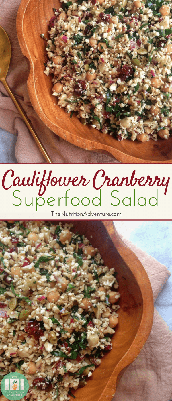 Cauliflower Cranberry Superfood Salad | The Nutrition Adventure 