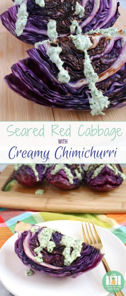 Seared Red Cabbage with Creamy Chimichurri