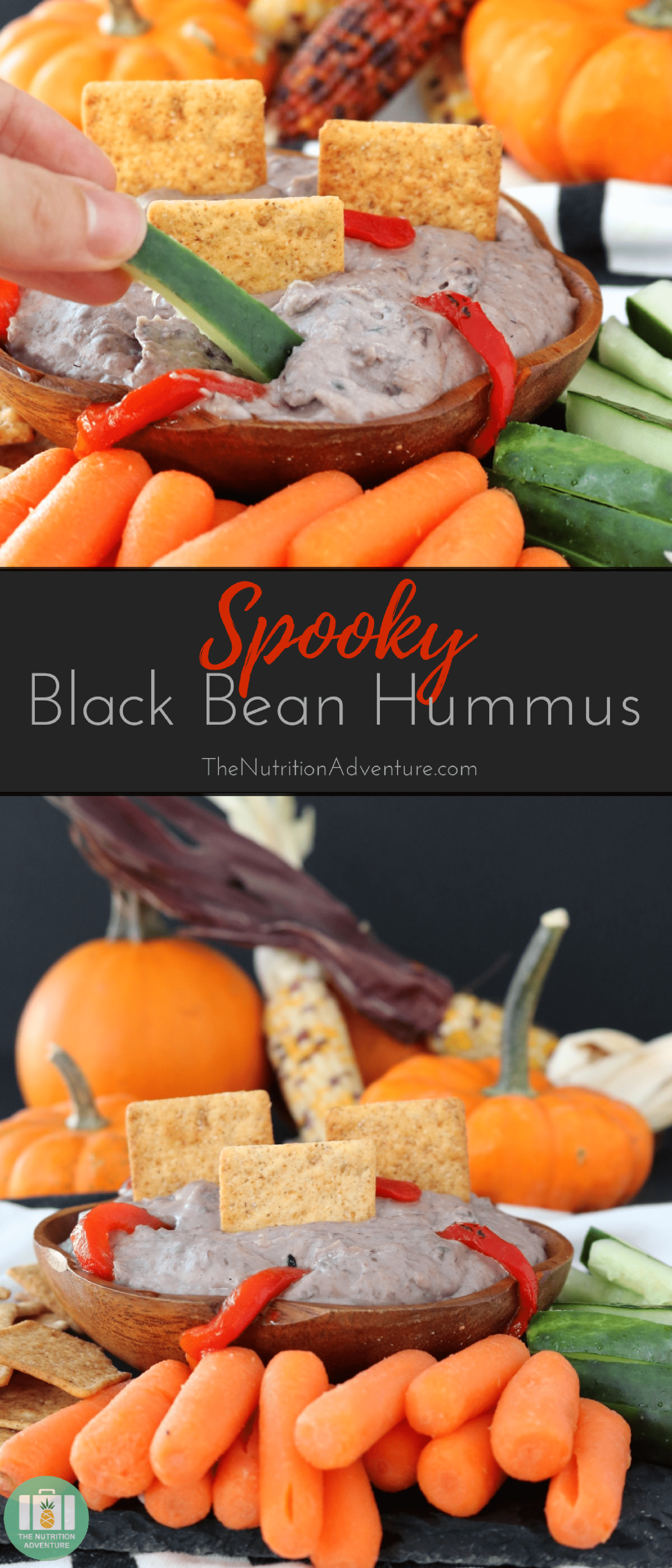 Spooky Black Bean Hummus | The Nutrition Adventure