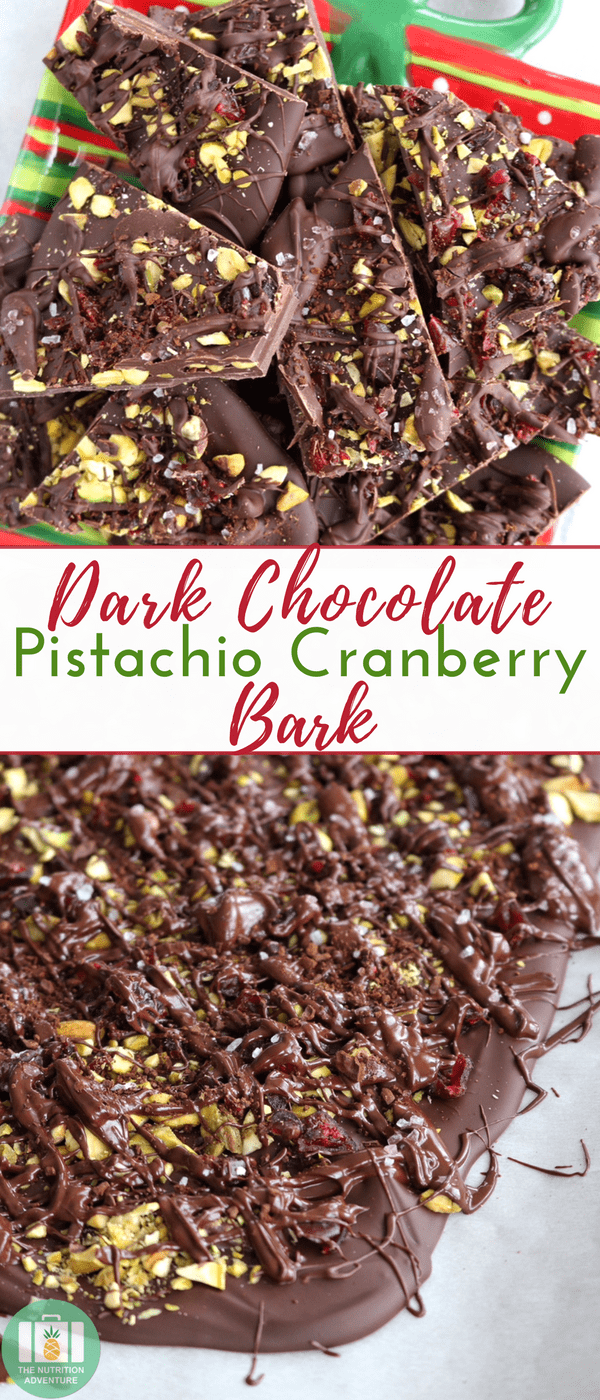 Dark Chocolate Pistachio Cranberry Bark | The Nutrition Adventure