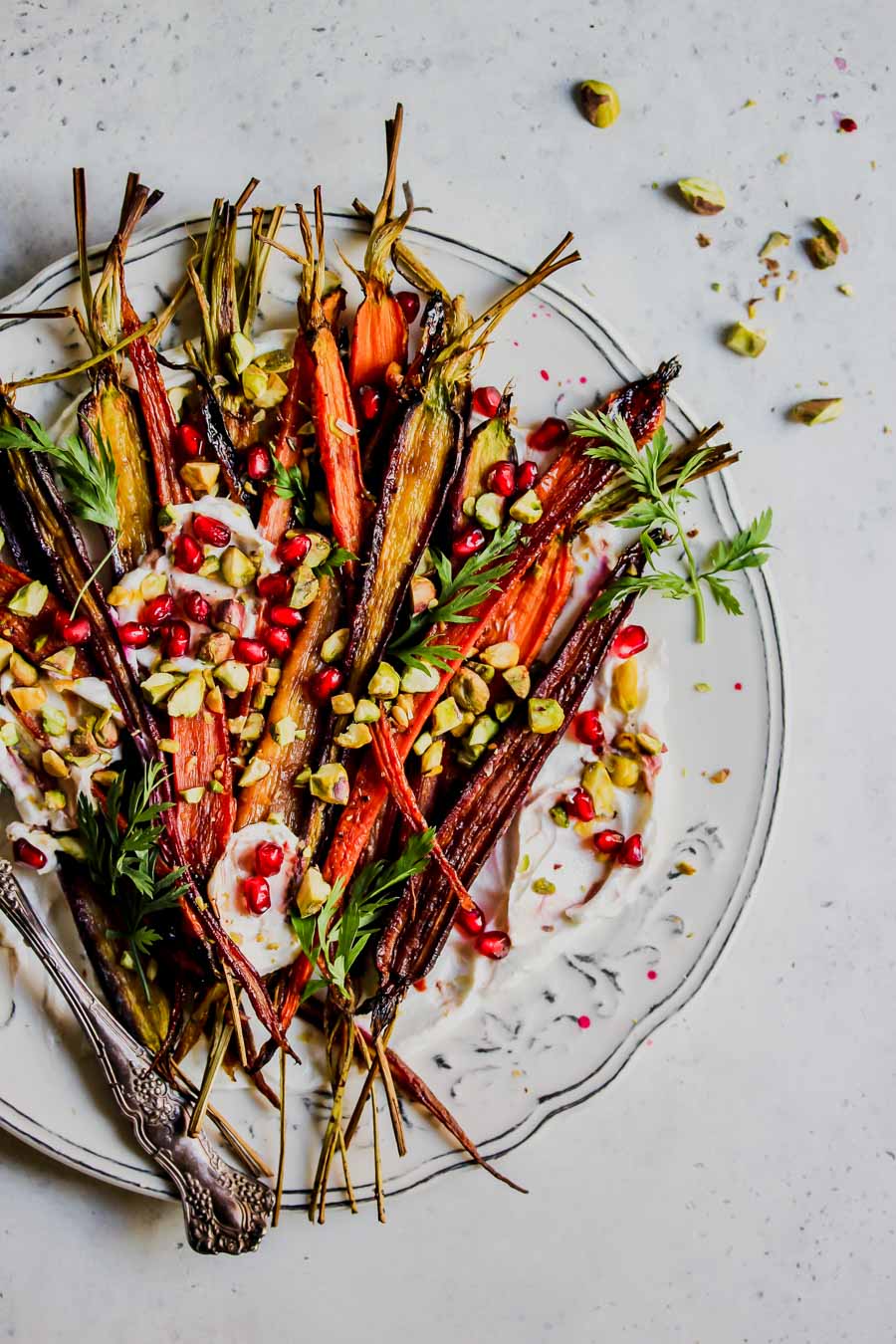 5-Ingredient Pomegranate-Glazed Carrots with Whipped Goat Cheese