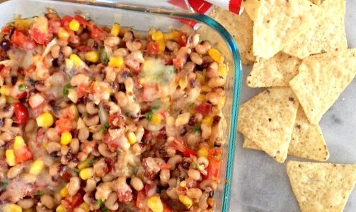 cheesy black eyed pea dip