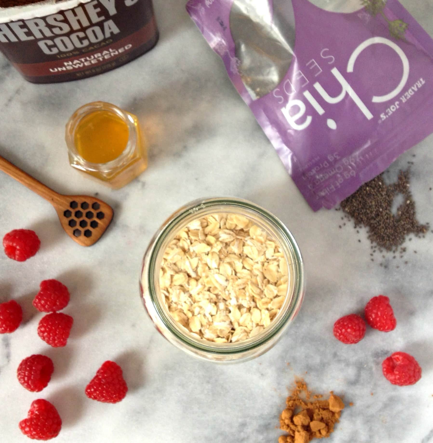 Mocha Raspberry Overnight Oats | The Nutrition Adventure