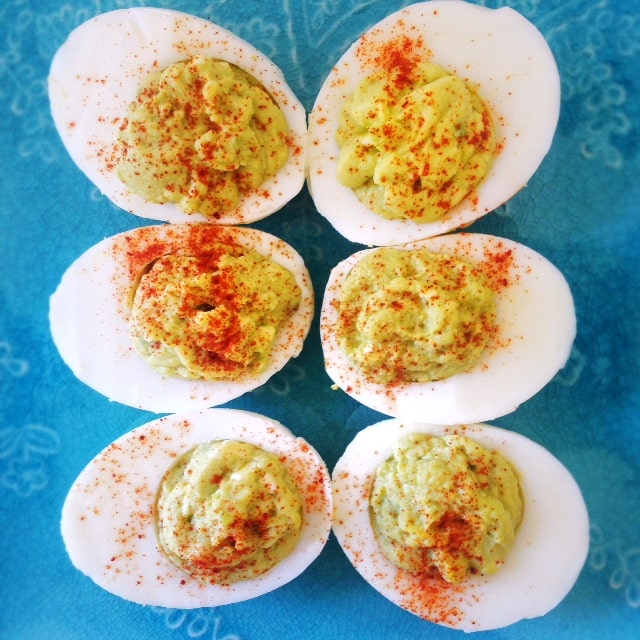 Avocado & Feta Deviled Eggs