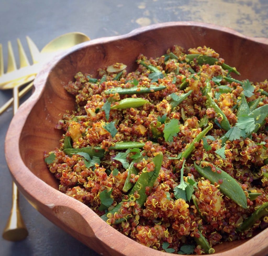 Curry Quinoa & Sugar Snap Pea Salad
