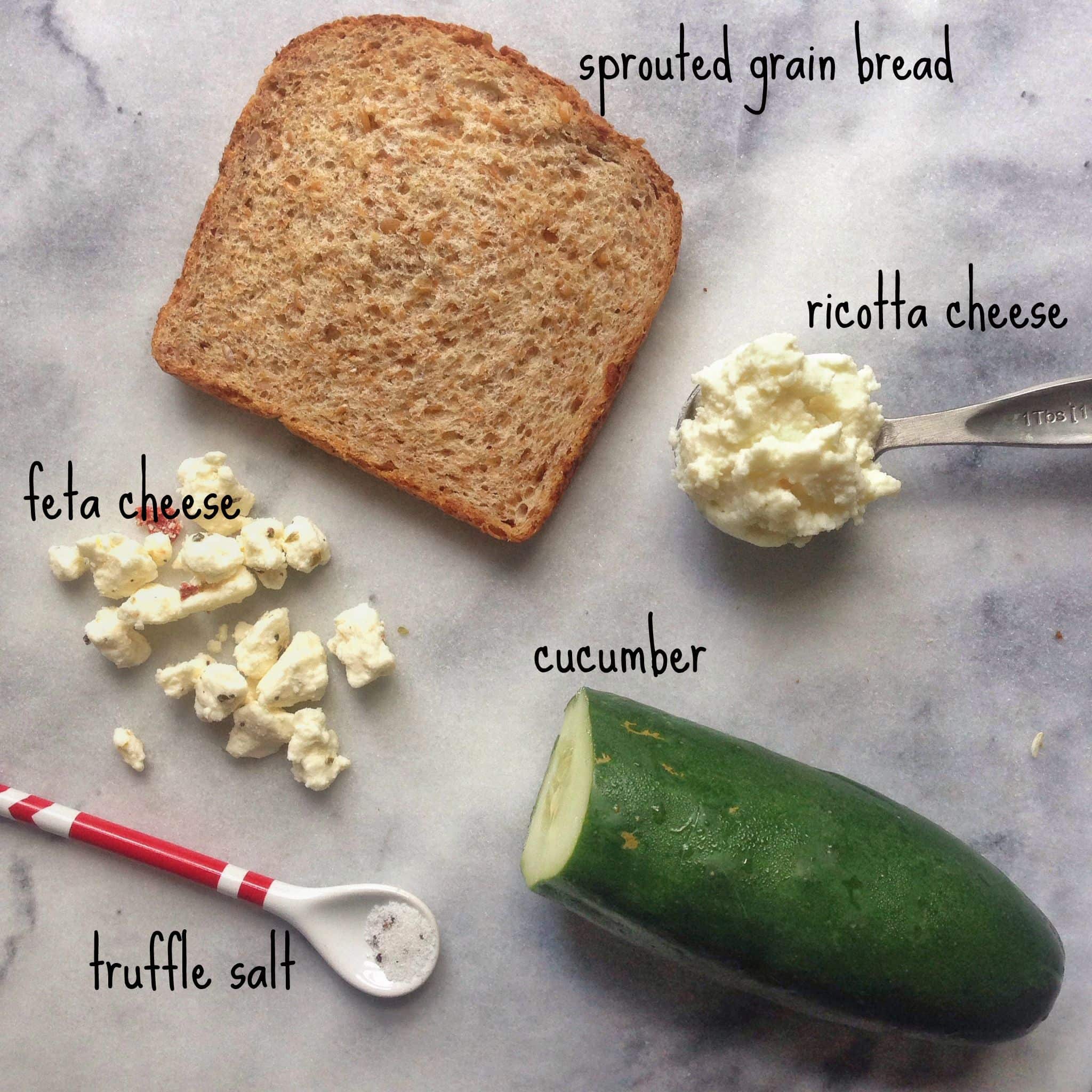 Ingredients for Cucumber Tartine | Meals For One