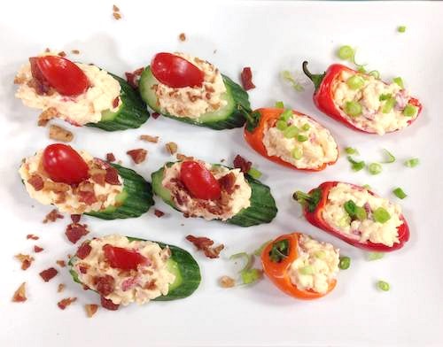 Pimento Cheese Peppers: A lightened up pimento cheese recipe via Holley Grainger