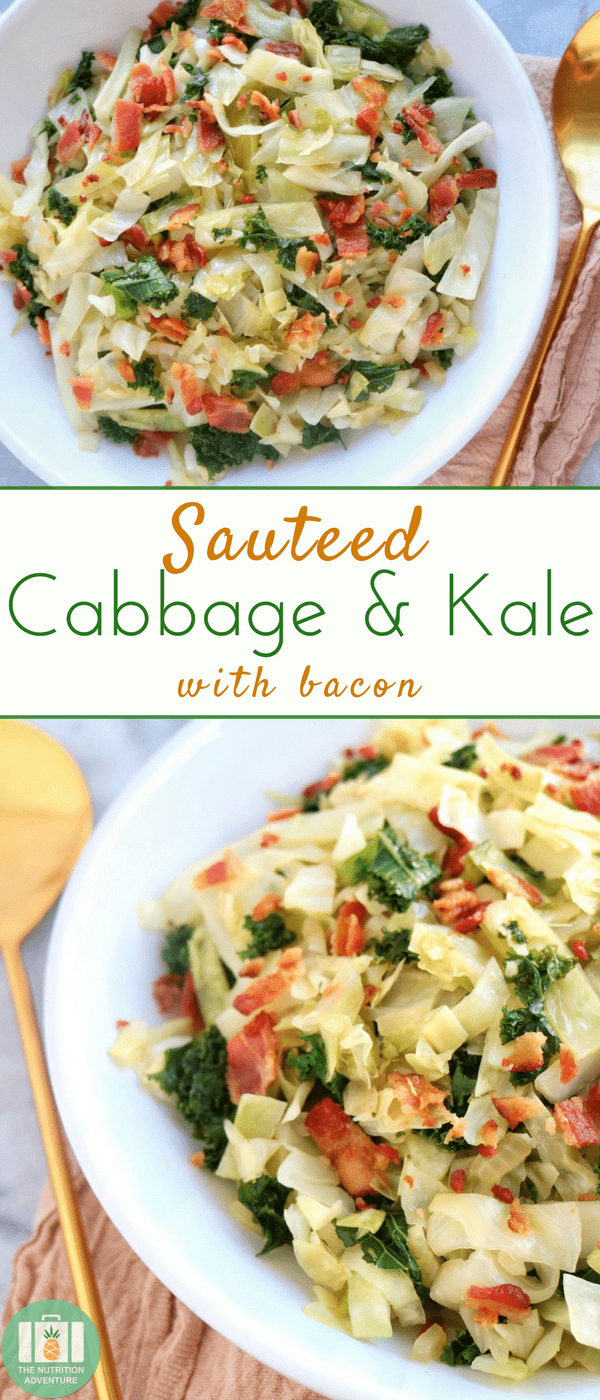 Sauteed Cabbage & Kale with Bacon 