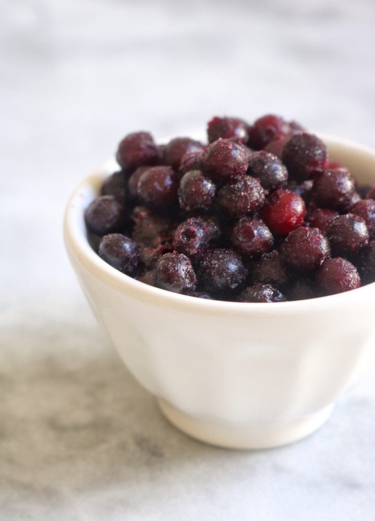 Frozen Wild Blueberries in a bowl