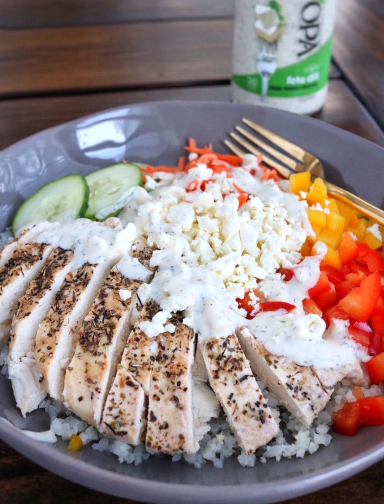 Greek Chicken & Cauliflower Rice Bowl | The Nutrition Adventure