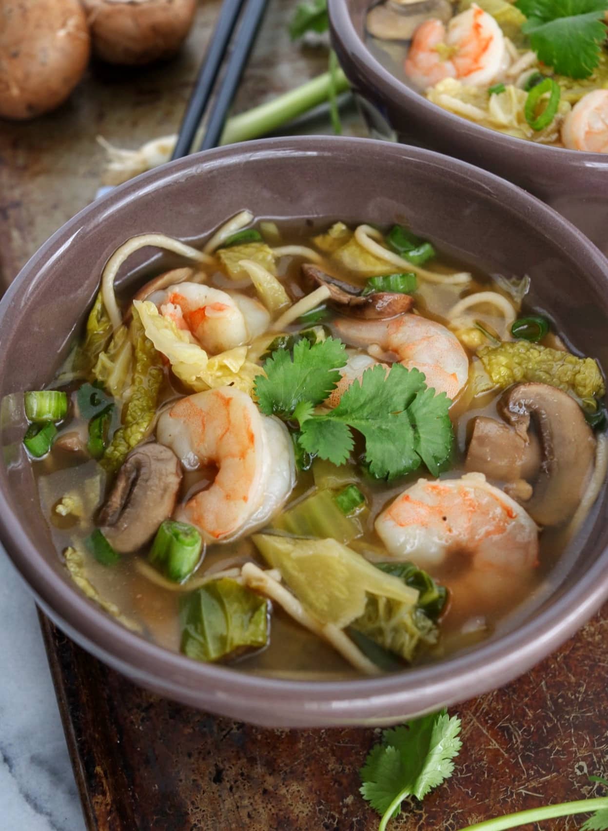 Shrimp & Boy Choy Noodle Soup | The Nutrition Adventure