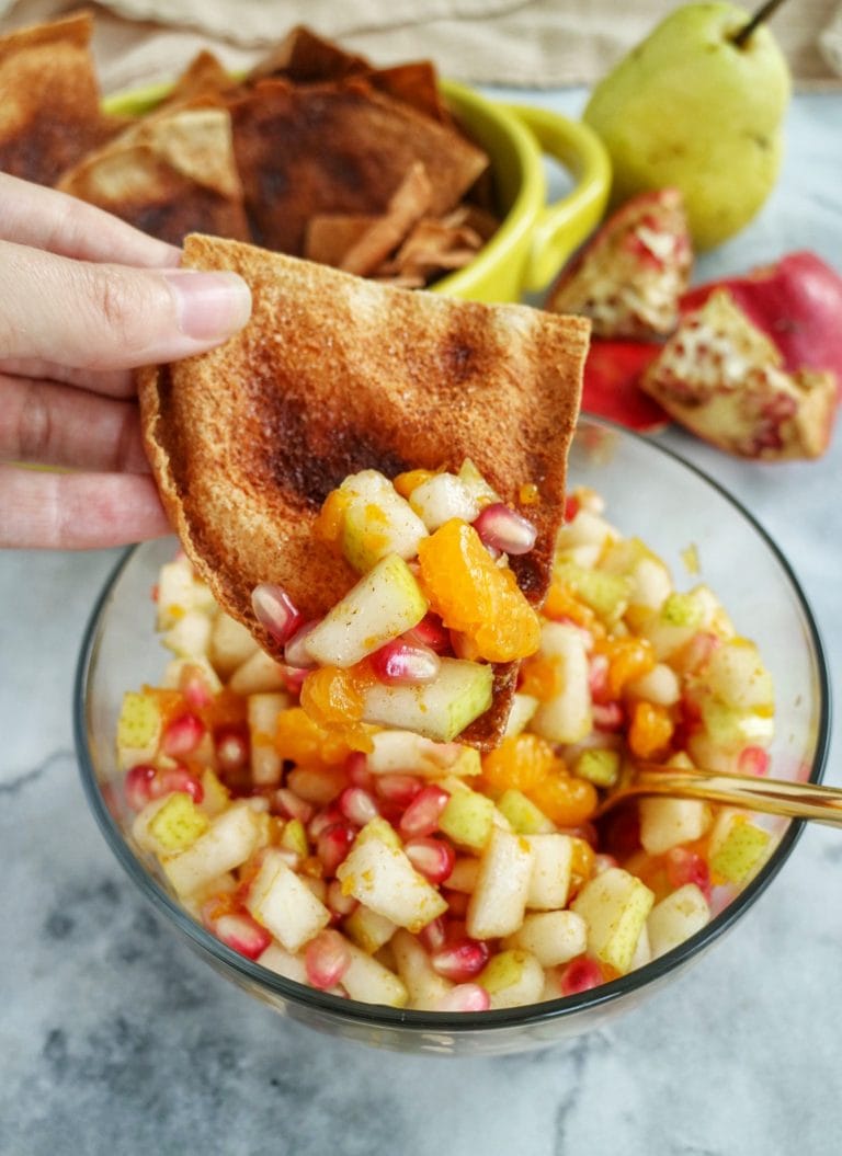 Fall Fruit Salsa with Cinnamon Pita Chips The Nutrition Adventure