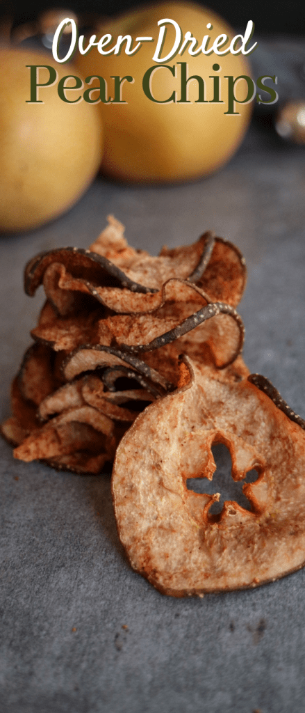 Oven-Dried Pear Chips pinterest image