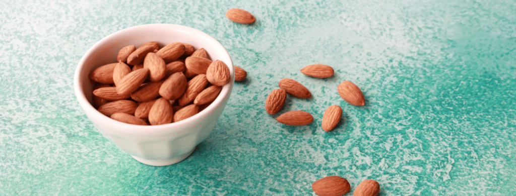 almonds in white bowl